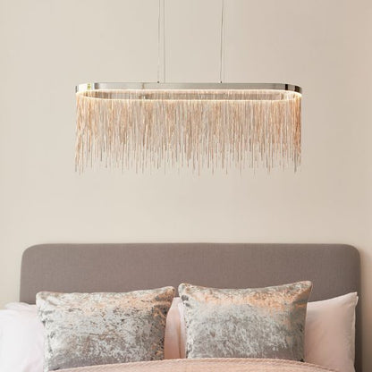 Orphelia Polished Chrome Oval LED Linear Pendant