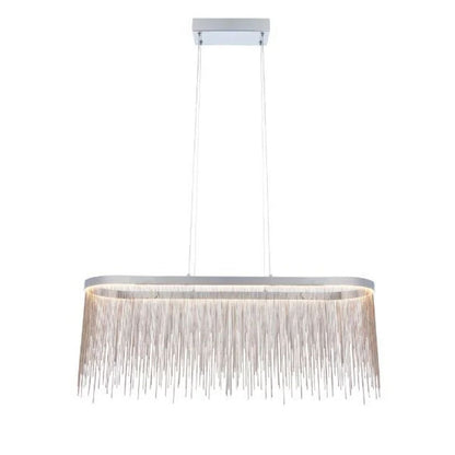 Orphelia Polished Chrome Oval LED Linear Pendant