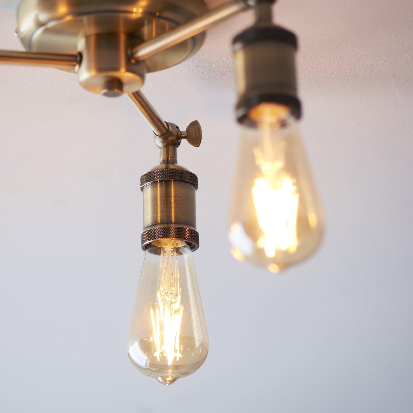 Hal 3 Light Semi Flush Antique Brass