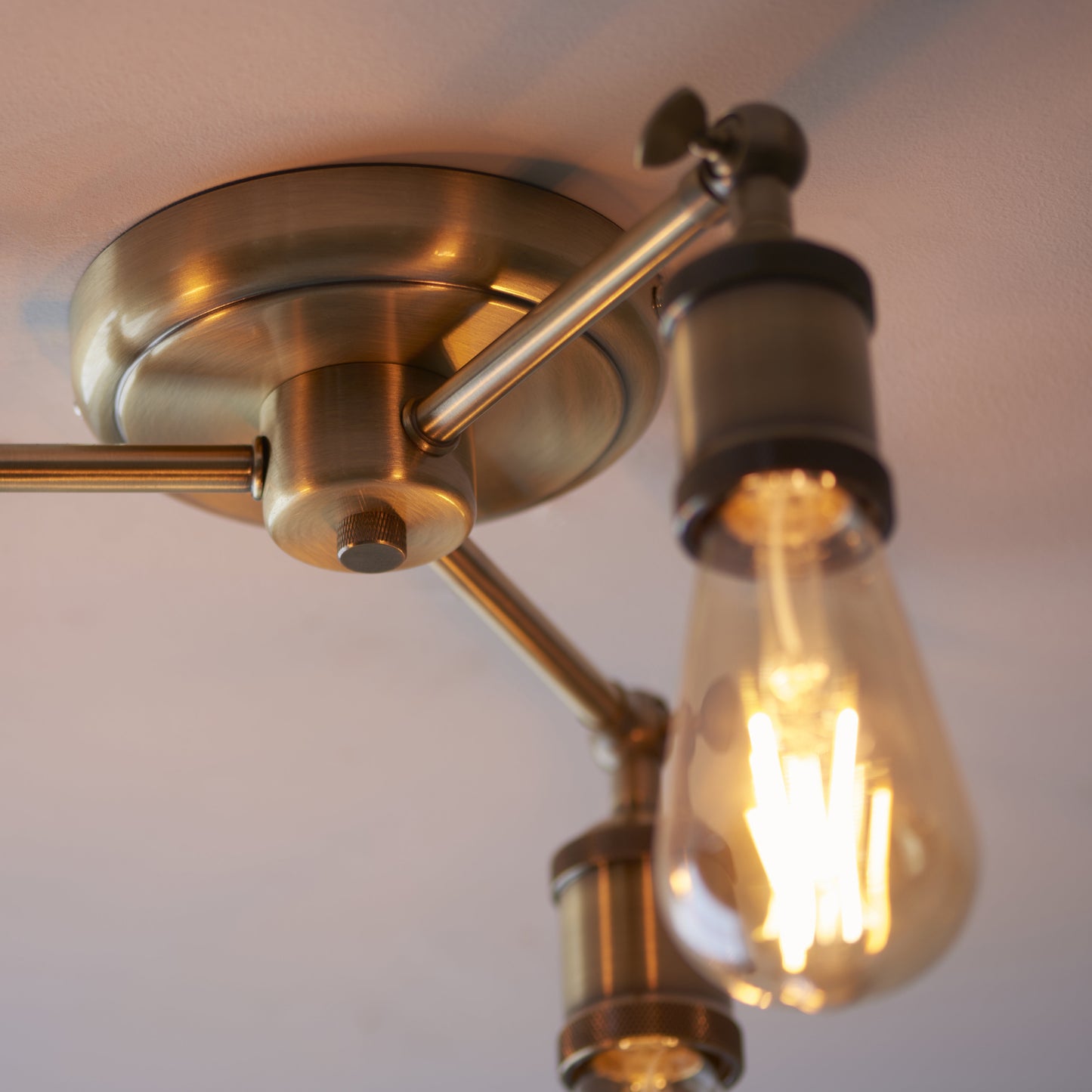 Hal 3 Light Semi Flush Antique Brass