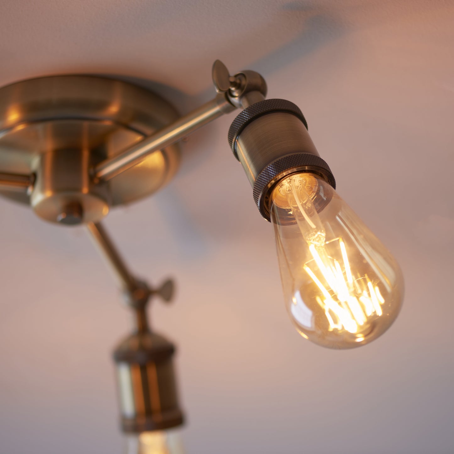 Hal 3 Light Semi Flush Antique Brass