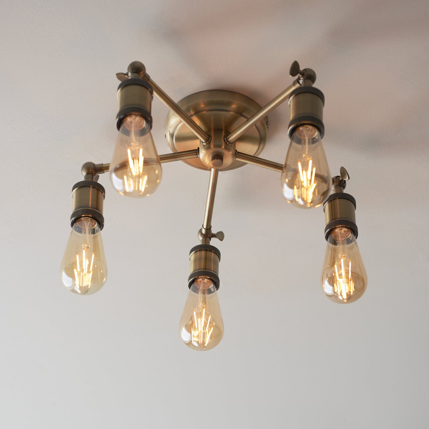 Hal 5 Light Semi Flush Antique Brass