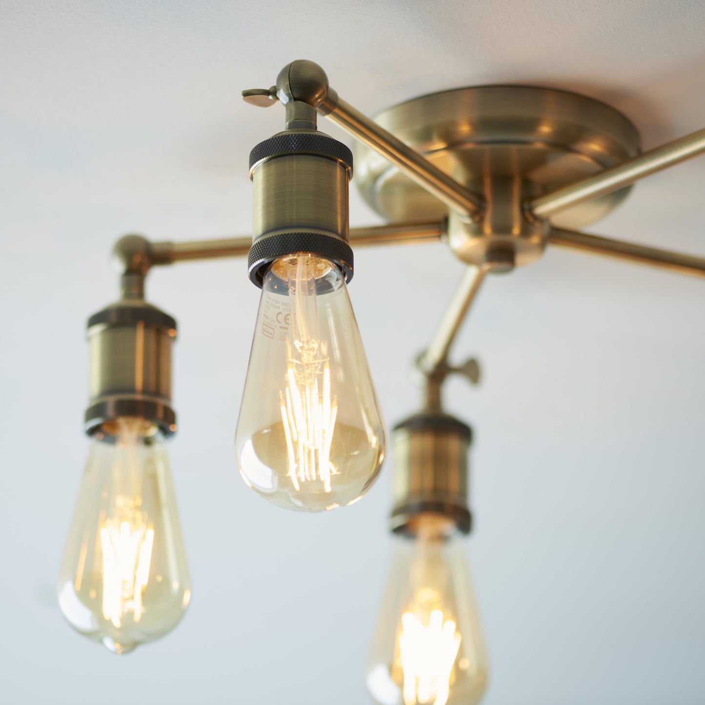 Hal 5 Light Semi Flush Antique Brass