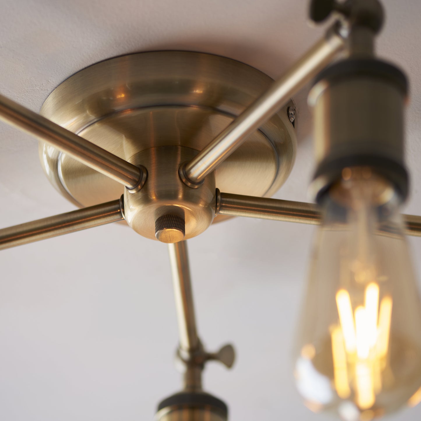 Hal 5 Light Semi Flush Antique Brass