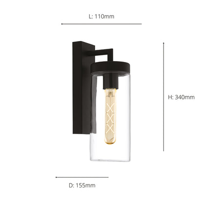 Bovolone Black Outdoor Wall Light