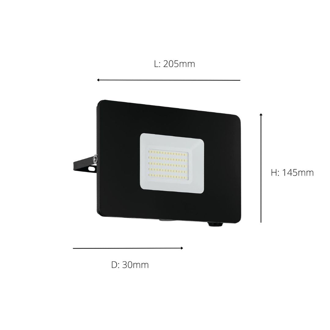 Faedo 3 50W LED Daylight Floodlight IP65 Black