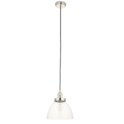 Hansen Polished Nickel & Glass Pendant Ceiling Light