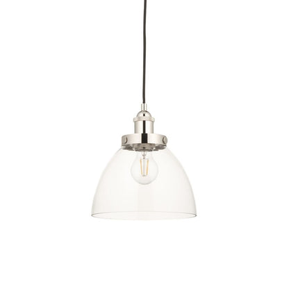 Hansen Polished Nickel & Glass Pendant Ceiling Light