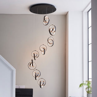 Cosma 8 Light Matt Black LED Multidrop Pendant Ceiling Light