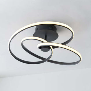 Dune LED Semi Flush Matt Black Ceiling Light