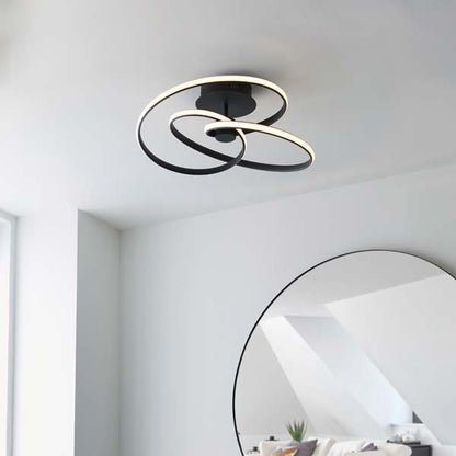 Dune LED Semi Flush Matt Black Ceiling Light