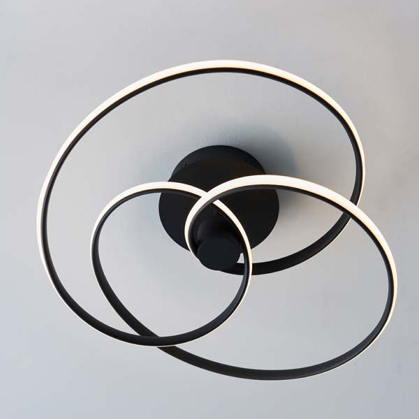 Dune LED Semi Flush Matt Black Ceiling Light