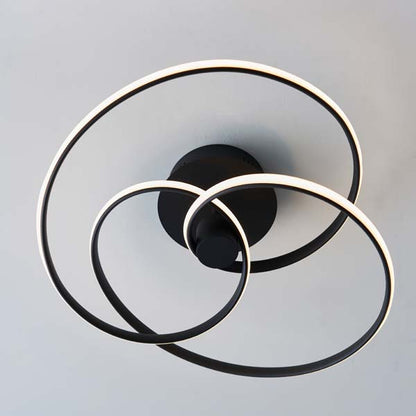 Dune LED Semi Flush Matt Black Ceiling Light