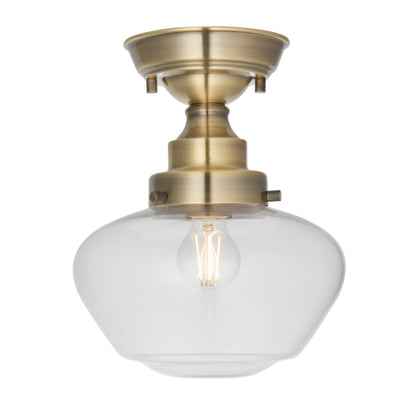 Anri Semi Flush Antique Brass Ceiling Light