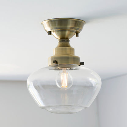 Anri Semi Flush Antique Brass Ceiling Light