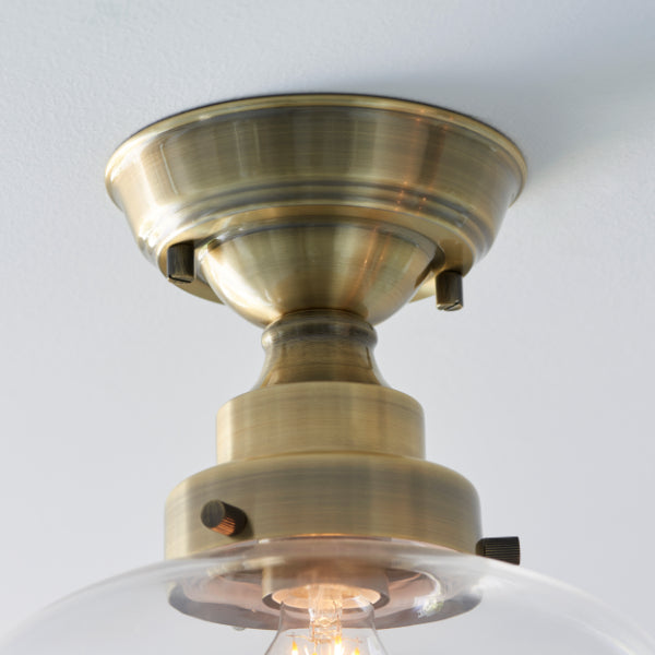 Anri Semi Flush Antique Brass Ceiling Light