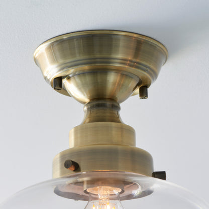 Anri Semi Flush Antique Brass Ceiling Light