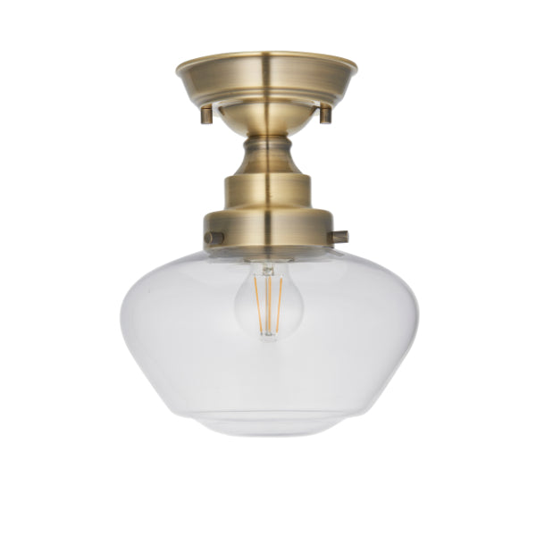 Anri Semi Flush Antique Brass Ceiling Light