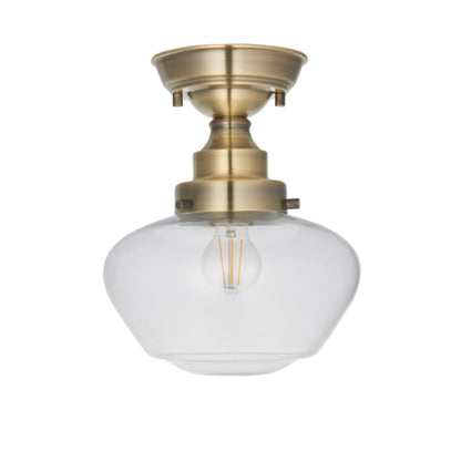 Anri Semi Flush Antique Brass Ceiling Light