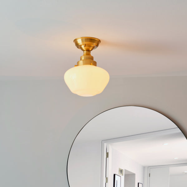 Anri Satin Brass Semi Flush Ceiling Light