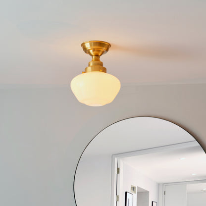 Anri Satin Brass Semi Flush Ceiling Light