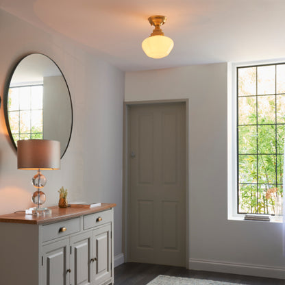 Anri Satin Brass Semi Flush Ceiling Light
