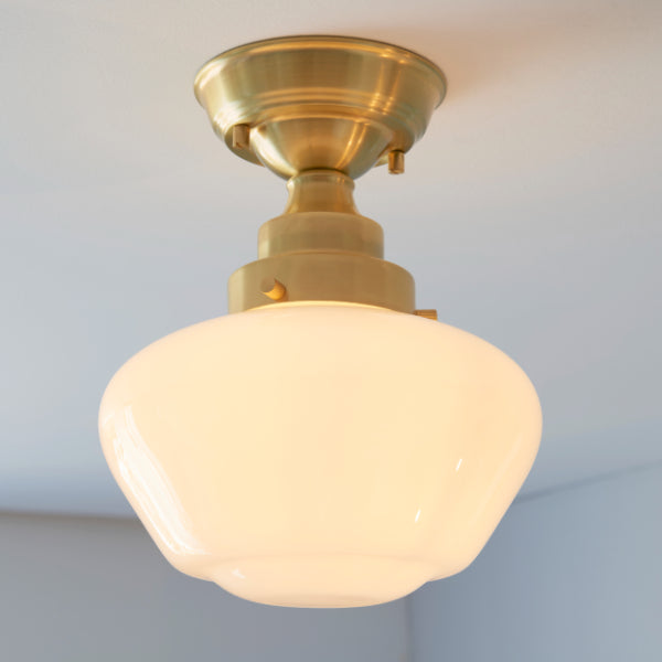 Anri Satin Brass Semi Flush Ceiling Light