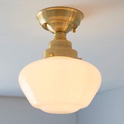 Anri Satin Brass Semi Flush Ceiling Light