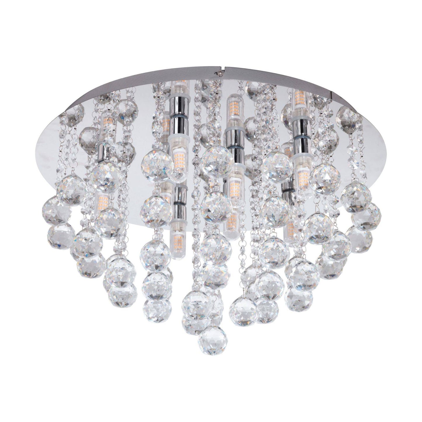 Almonte 8 Light LED IP44 Crystal Semi Flush Ceiling Light