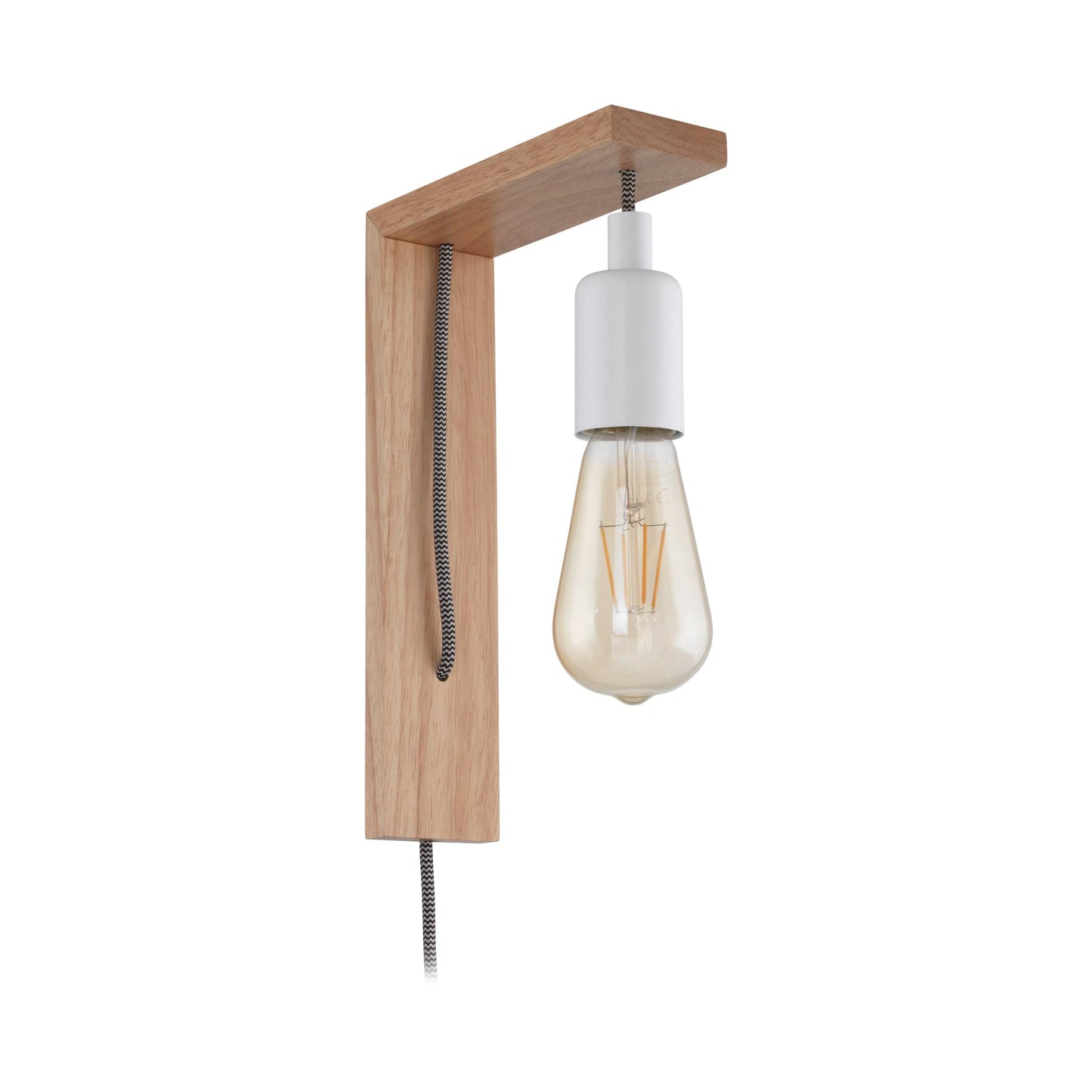 Tocopilla Plug-in Wall Light Wood and White