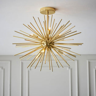 Orta 6 Light Gold Semi Flush Ceiling Light
