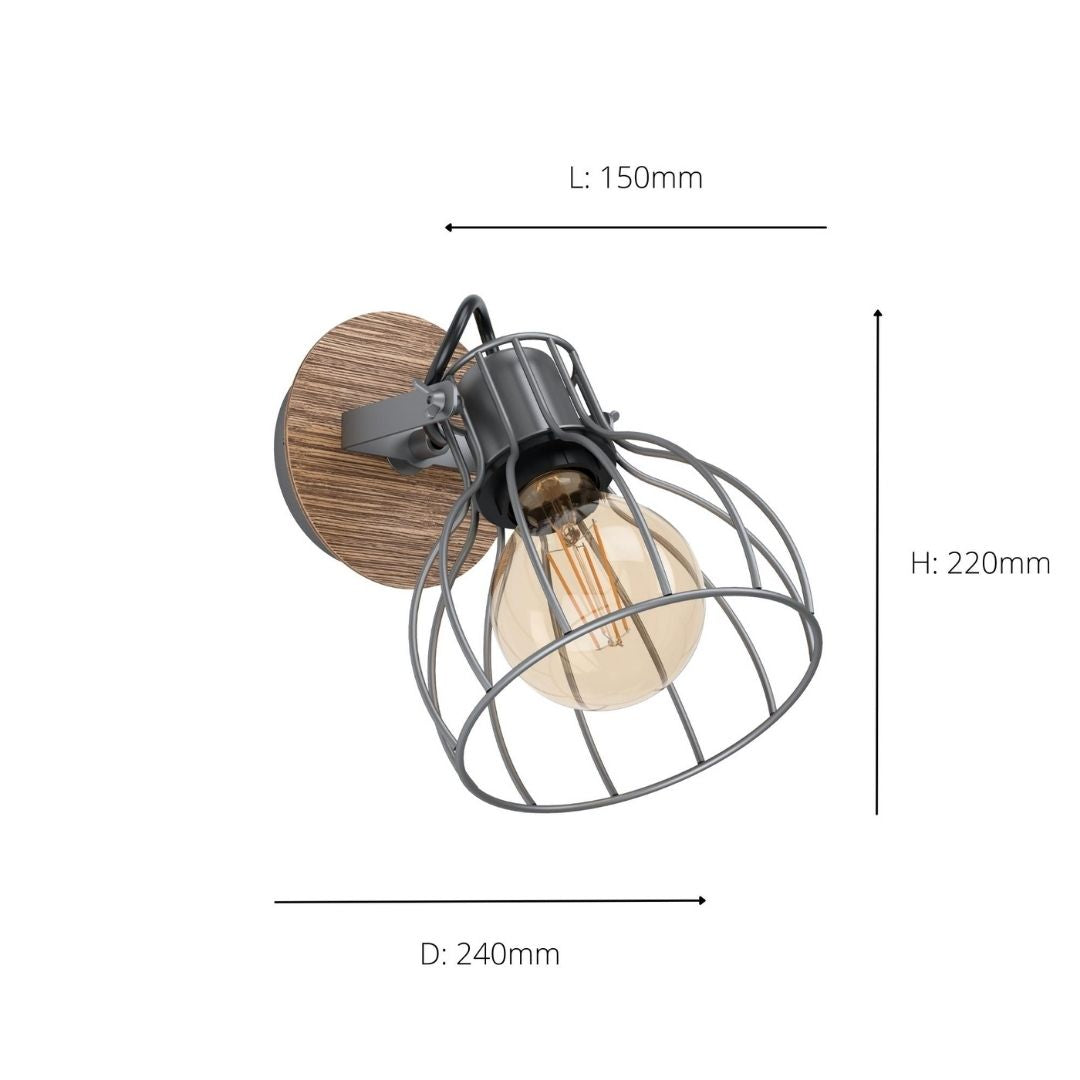 Sambatello Bronze 1 Light Wall Light