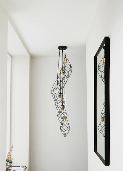Jaxon Black 6 Light Geometric ceiling Pendant