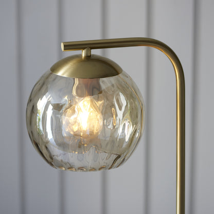 Dimple 1 Light Floor Lamp Brushed Gold