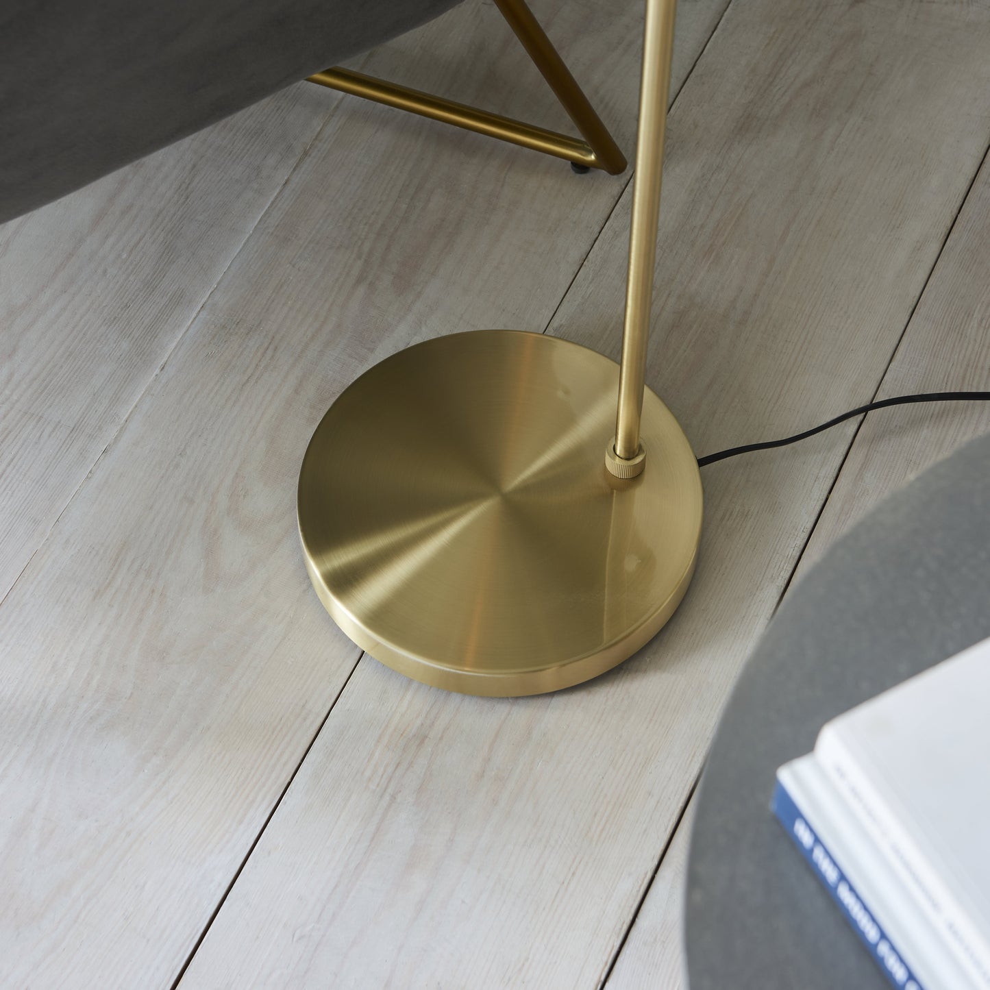 Dimple 1 Light Floor Lamp Brushed Gold