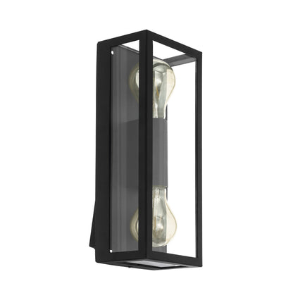 Alamonte 2-Light Black Outdoor Wall Light