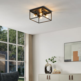 Silentina 4-Light Black Flush Ceiling Light