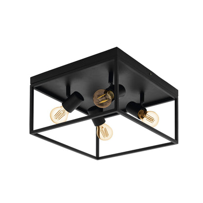 Silentina 4-Light Black Flush Ceiling Light
