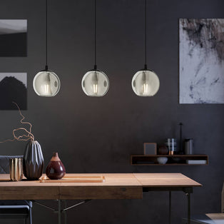 Ariscani 3 Light Smoked Glass Ceiling Light Bar