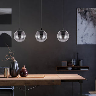 Ariscani 3 Light Smoked Glass Ceiling Light Bar
