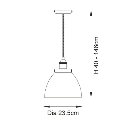Franklin Small Pendant Antique Brass