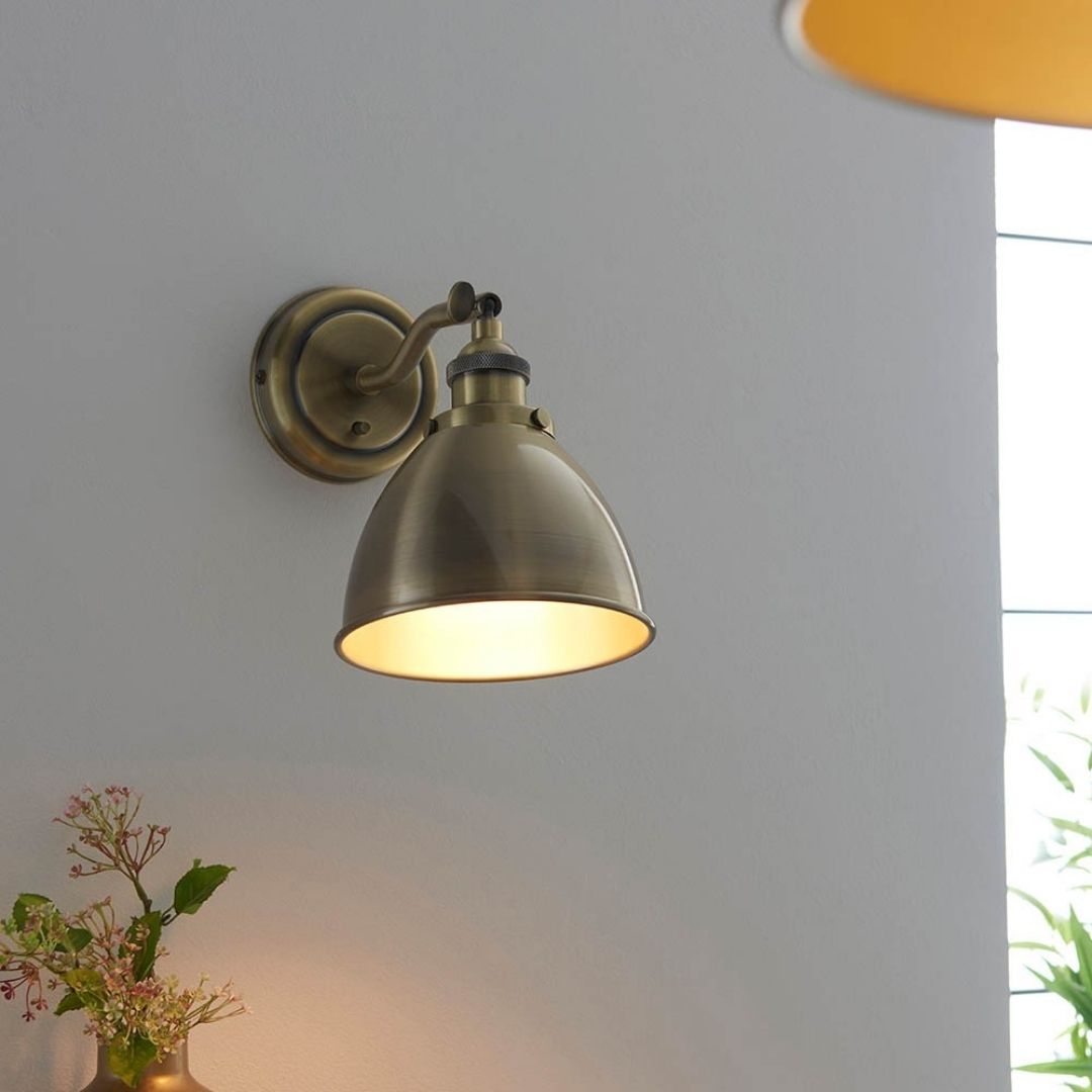 Franklin Antique Brass Resto-Style Wall Light