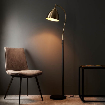 Franklin Black & Antique Brass Task Floor Lamp