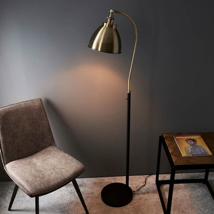 Franklin Black & Antique Brass Task Floor Lamp