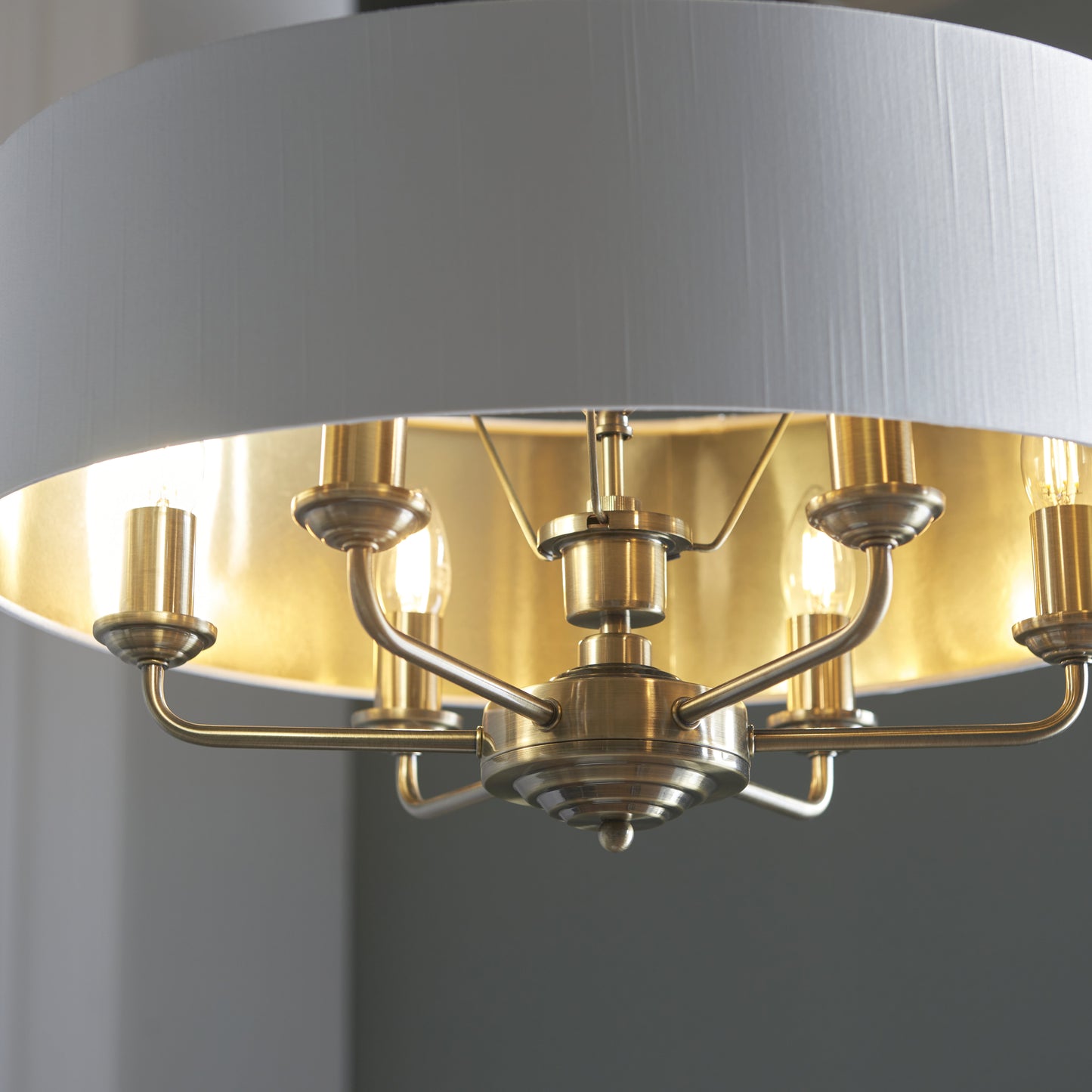 Highclere 6 Light Pendant Antique Brass