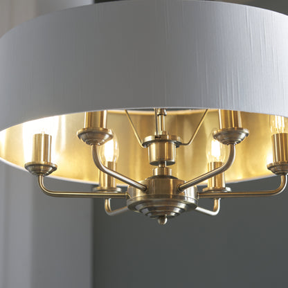 Highclere 6 Light Pendant Antique Brass