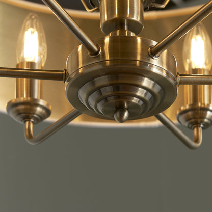 Highclere 6 Light Pendant Antique Brass