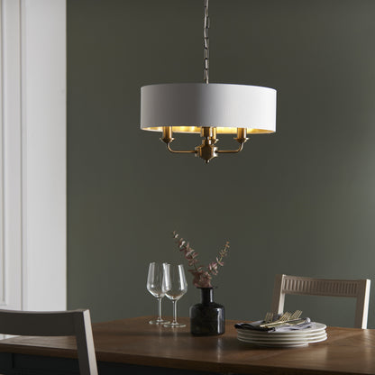Highclere 3 Light Pendant Antique Brass