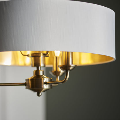 Highclere 3 Light Pendant Antique Brass