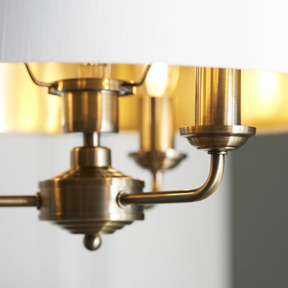 Highclere 3 Light Pendant Antique Brass